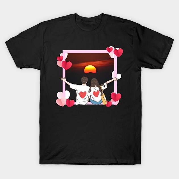 Valentine's Day sunset, stop time T-Shirt by Wovenwardrobe